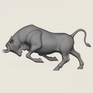 Charging Bull Print Ready 3D Model - Model thumbnail 3