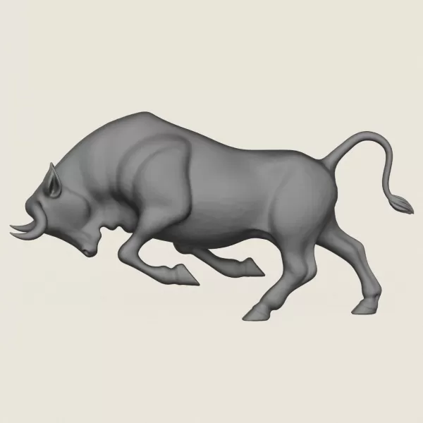 Charging Bull Print Ready 3D Model - Model preview 3