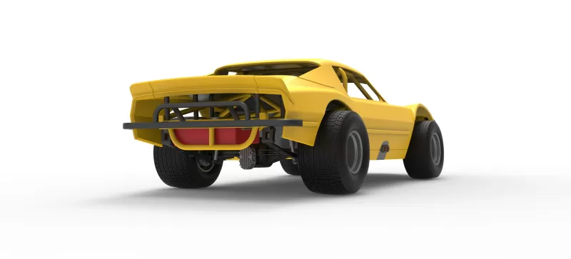 Vintage Dirt late model Race car Version 2 Scale 1:25 - Model preview 19