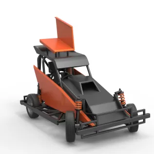 New Zealand Ministock car while turning Version 2 Scale 1 to 25 - Model thumbnail 26