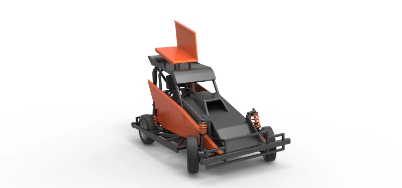 New Zealand Ministock car while turning Version 2 Scale 1 to 25 - Model preview 26