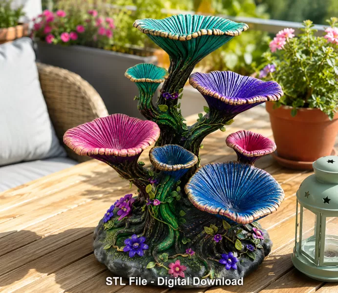 Enchanted Floral Tree Organizer STL File for 3D Print - Model preview 3