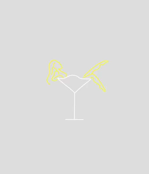 Woman in Martini Neon Sign - Model preview 1
