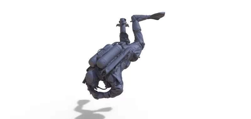 Diver figure for ship model - Model preview 1