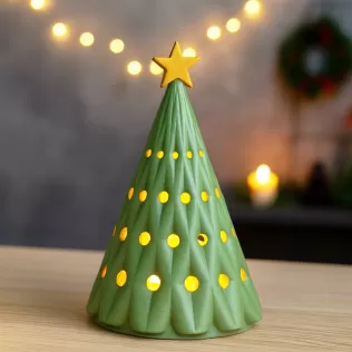 Christmas Tree Candle Holder | Centerpiece Holiday Decoration - Model thumbnail 4
