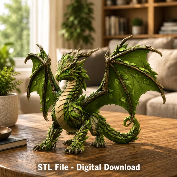 Woodland Guardian Dragon STL File for 3D Print - Model preview 3