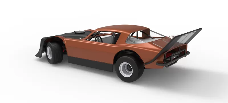 Vintage Dirt late model Race car V4 while turning Scale 1:25 - Model preview 12