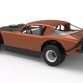 Vintage Dirt late model Race car V4 while turning Scale 1:25 - Model thumbnail 12