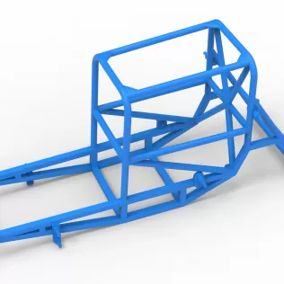 Frame of Vintage Supermodified stock car Version 4 Scale 1:25 - Model thumbnail 2
