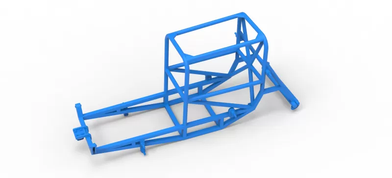 Frame of Vintage Supermodified stock car Version 4 Scale 1:25 - Model preview 2