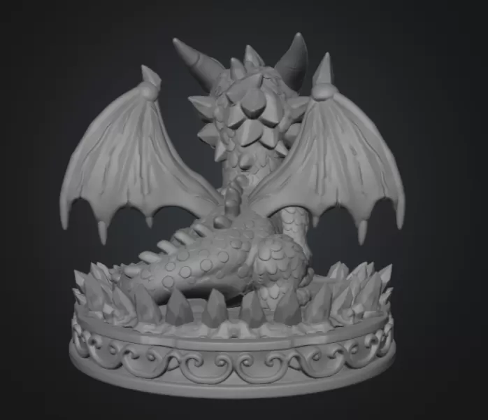 Crystal Ice Baby Dragon STL File for 3D Print - Model preview 11