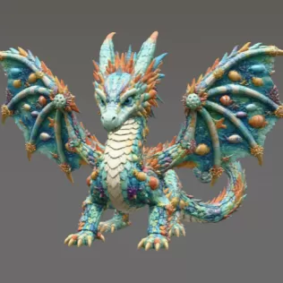 Ocean Bloom Dragon STL File for 3D Print - Model thumbnail 4