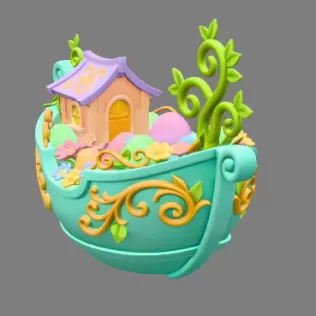 Fantasy Easter Egg Boat STL File– 3D Printable Easter Decoration - Model thumbnail 7