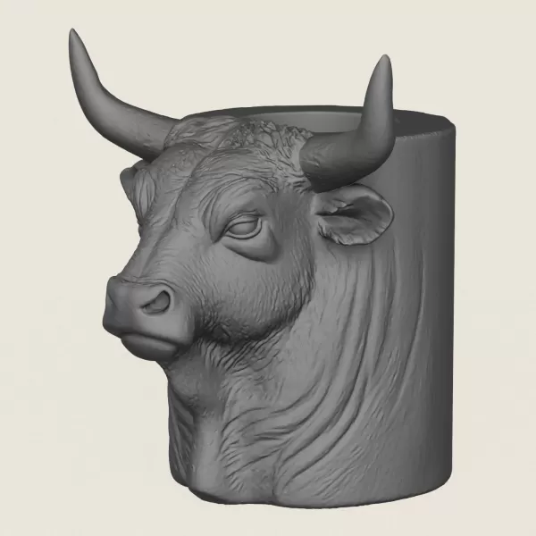 Indian Bull Print Ready 3D Model - Model preview 1