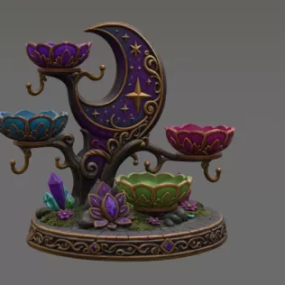 Celestial Moon Jewelry & Key Organizer STL File for 3D Print - Model thumbnail 10