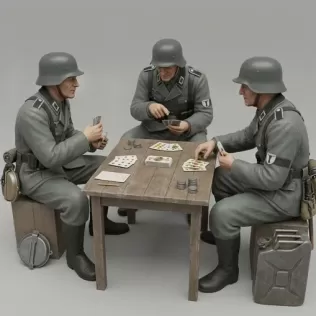 Soldiers Playing Skat – WWII Diorama Scene STL
