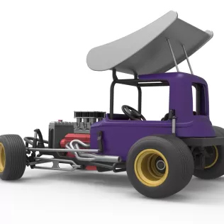 Vintage Winged Supermodified for Dirt while turning Scale 1:25 - Model thumbnail 13