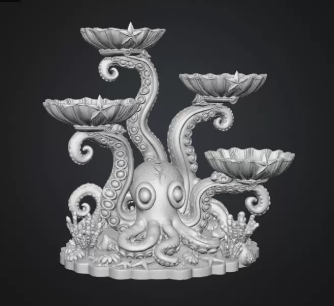 Magical Ocean Octopus Organizer STL File for 3D Print - Model preview 13