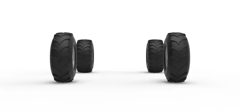 Wheel set of Mud dragster Version 3 Scale 1:25 - Model preview 4