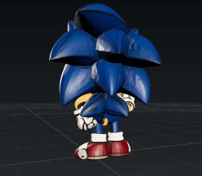 🌀 Sonic Chibi – Modelo 3D del Erizo Más Rápido - Model preview 5