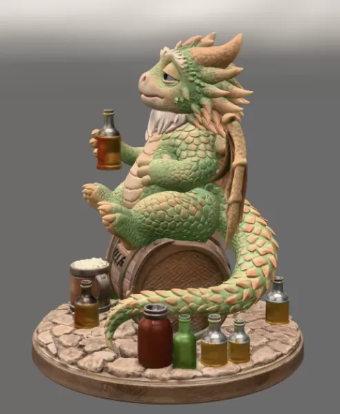 Advertising Tipsy Tavern Dragon STL File 3D Print - Model preview 4