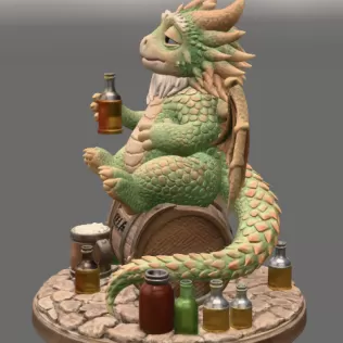 Advertising Tipsy Tavern Dragon STL File 3D Print - Model thumbnail 4