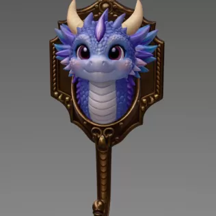 Cute Dragon Wall Hook – STL File for 3D Printing - Model thumbnail 4