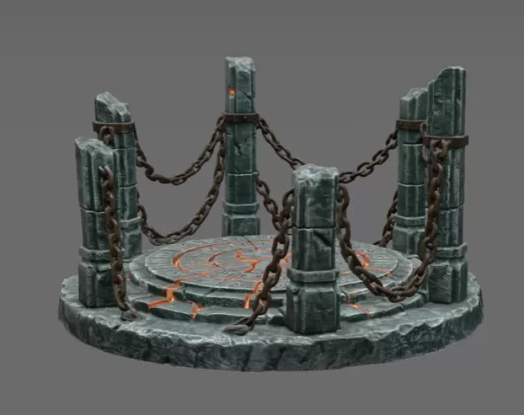 Ancient Chain Portal STL File for 3D Print - Model preview 5