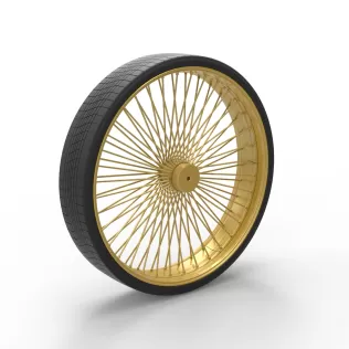 50 inch Wire wheel of Donk car Scale 1:25 - Model thumbnail 8