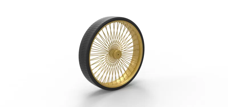 50 inch Wire wheel of Donk car Scale 1:25 - Model preview 8