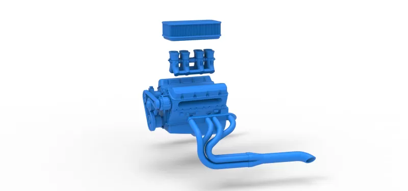 Engine of Silver Crown Car Scale 1:25 - Model preview 16