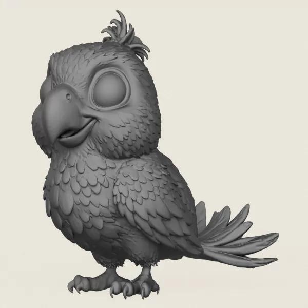 Baby Parrot Print Ready 3D Model - Model preview 1