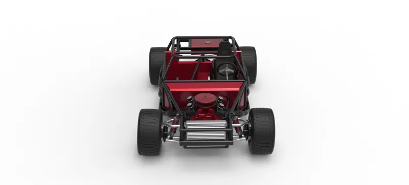 Vintage Dirt late model Race car Base Version 2 Scale 1:25 - Model preview 7
