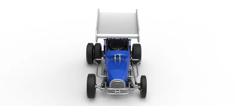 Vintage Winged Supermodified stock car for Dirt V2 Scale 1:25 - Model preview 8