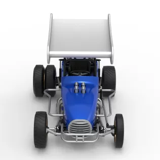 Vintage Winged Supermodified stock car for Dirt V2 Scale 1:25 - Model thumbnail 8