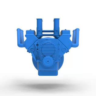 Engine V8 for vintage dragster Version 10 Scale 1:25 - Model thumbnail 5