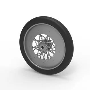 Front wire wheel of vintage dragster Version 3 Scale 1:25 - Model thumbnail 7