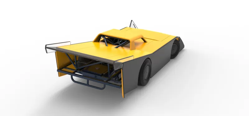Vintage Dirt late model Race car V5 while turning Scale 1:25 - Model preview 18
