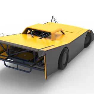 Vintage Dirt late model Race car V5 while turning Scale 1:25 - Model thumbnail 18