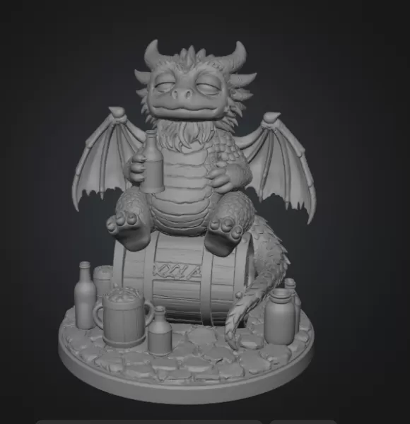 Advertising Tipsy Tavern Dragon STL File 3D Print - Model preview 9