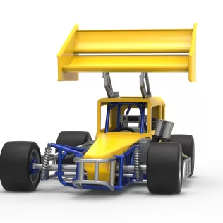 Vintage Winged Supermodified stock car Version 3 Scale 1:25 - Model thumbnail 6