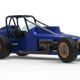 Dirt Silver Crown Champ car while turning Scale 1:25 - Model thumbnail 25