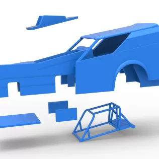 Shell of Vintage Dirt Modified stock car Version 7 Scale 1:25 - Model thumbnail 18