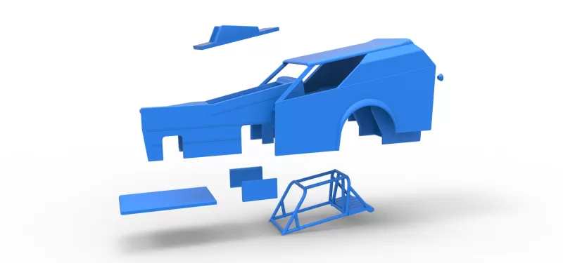 Shell of Vintage Dirt Modified stock car Version 7 Scale 1:25 - Model preview 18