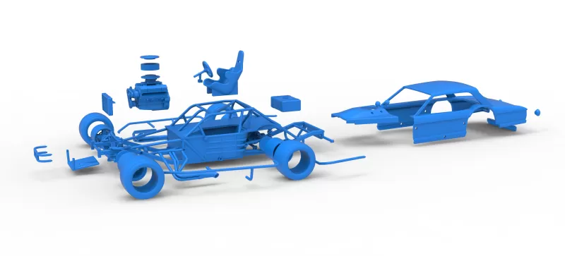 Vintage Asphalt Modified stock car V13 Scale 1:25 - Model preview 28