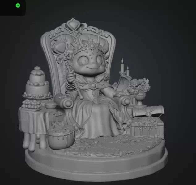 Royal Dragon Queen STL File for 3D Print - Model preview 11
