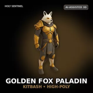 Beastfolk Heroes Pack (10 Characters) – High-Poly Kitbash - Model thumbnail 18