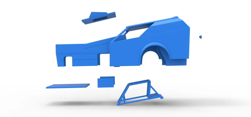 Shell of Vintage Dirt Modified stock car Version 7 Scale 1:25 - Model preview 22