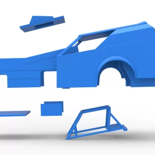 Shell of Vintage Dirt Modified stock car Version 7 Scale 1:25 - Model thumbnail 22