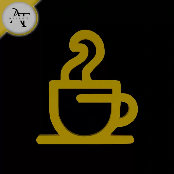 Simple Coffee Cup Symbol - 2D Art - Model preview 1